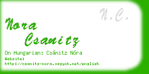 nora csanitz business card