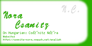 nora csanitz business card